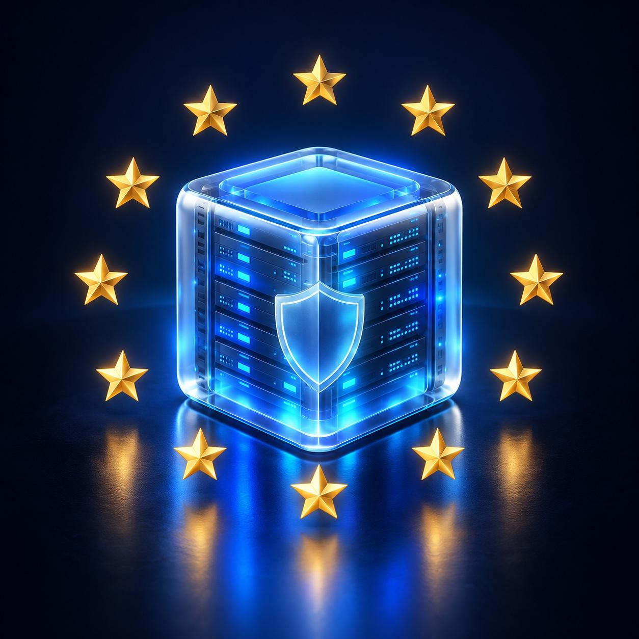 A glowing server block surrounded by twelve golden stars